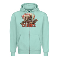 Seafoam Long live cowboys cards Zipper Hoodie - HowdyJamesFarm