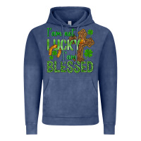 Vintage Denim I Am Not Lucky I Am Blessed St. Patricks Vintage Hoodie - BundleAndBundleShop