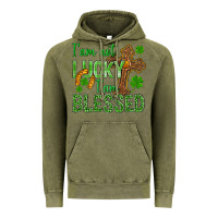 Vintage Olive I Am Not Lucky I Am Blessed St. Patricks Vintage Hoodie - BundleAndBundleShop