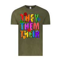 Vintage Olive They Them Their Pride LGBTQ Vintage Tee - BundleAndBundleShop