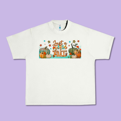 Just A Girl Who Loves Fall Libbey Glass Urban Heavy Tee Designed By Bundleandbundleshop