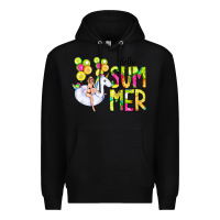 Black Hello Summer Unicorn Premium Hoodie - CowCowDesign