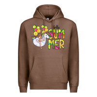 Chestnut Hello Summer Unicorn Premium Hoodie - CowCowDesign