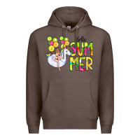 Coffee Hello Summer Unicorn Premium Hoodie - CowCowDesign