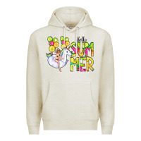 Oatmeal Heather Hello Summer Unicorn Premium Hoodie - CowCowDesign
