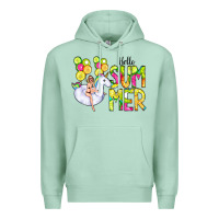 Seafoam Hello Summer Unicorn Premium Hoodie - CowCowDesign