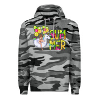 Slate Camo Hello Summer Unicorn Premium Hoodie - CowCowDesign