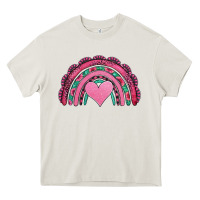 Valentines Day Pink Gemstones Rainbow Heavy Core Tee | Teevron