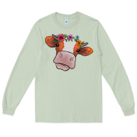 Cow With Flowers Long Sleeve Tee | Teevron