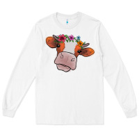 White Cow With Flowers Long Sleeve Tee - Bettercallsaul