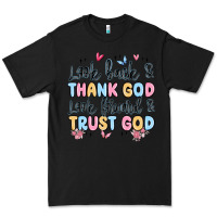 Black look back and thank god look forward and trust god Premium Tee - MaliasSmallBusiness