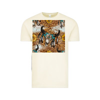 Vintage Arctic Western Bull Skull And Sunflowers With Leopard Seamless Pattern Vintage Tee - BundleAndBundleShop