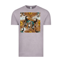 Vintage Zinc Western Bull Skull And Sunflowers With Leopard Seamless Pattern Vintage Tee - BundleAndBundleShop
