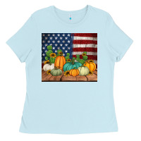 Baby Blue fall themed american tumbler Ladies Tee - Jasminsmagicworld