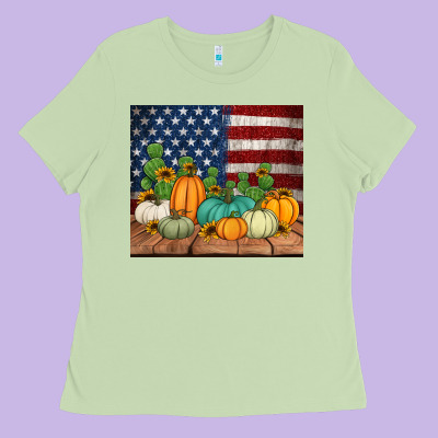 Fall Themed American Tumbler Ladies Tee Designed By Jasminsmagicworld