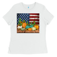 White fall themed american tumbler Ladies Tee - Jasminsmagicworld