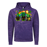 Cloud Purple St. Patrick's afro gnomies with rainbow Vintage Hoodie - BundleAndBundleShop