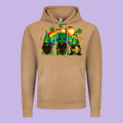 St. Patrick's Afro Gnomies With Rainbow Vintage Hoodie Designed By Bundleandbundleshop