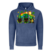 Vintage Denim St. Patrick's afro gnomies with rainbow Vintage Hoodie - BundleAndBundleShop