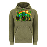 Vintage Olive St. Patrick's afro gnomies with rainbow Vintage Hoodie - BundleAndBundleShop