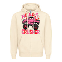 Sandshell Heart crusher pink monster truck Valentine's Day Zipper Hoodie - HowdyJamesFarm