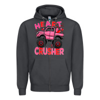 Smoke Heart crusher pink monster truck Valentine's Day Zipper Hoodie - HowdyJamesFarm