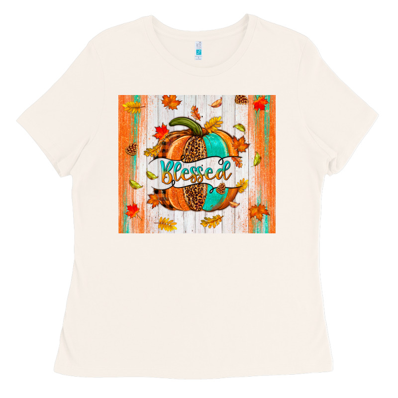 Blessed Pumpkin Ladies Tee by NancyCooperArtShop | Teevron