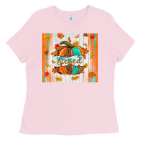 Bubblegum Pink blessed pumpkin Ladies Tee - NancyCooperArtShop
