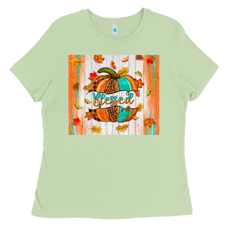 Blessed Pumpkin Ladies Tee by NancyCooperArtShop | Teevron
