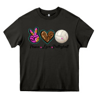 Asphalt peace love volleyball Heavy Core Tee - BarkalooDesign