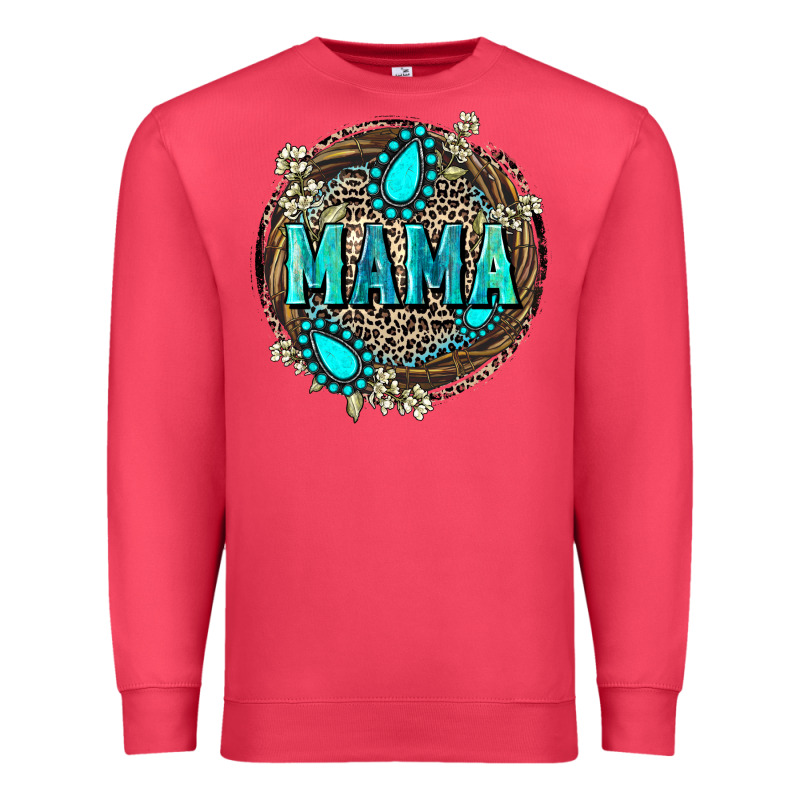 Mama With Gemstone Leopard Mother's Day Premium Sweatshirt by FaDigitalArtStudio | Teevron