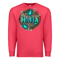 Cardinal Mama with gemstone leopard Mother's Day Premium Sweatshirt - FaDigitalArtStudio