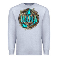 Heather Grey Mama with gemstone leopard Mother's Day Premium Sweatshirt - FaDigitalArtStudio