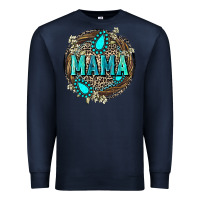 Navy Mama with gemstone leopard Mother's Day Premium Sweatshirt - FaDigitalArtStudio