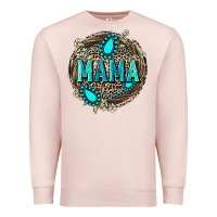 Pale Pink Mama with gemstone leopard Mother's Day Premium Sweatshirt - FaDigitalArtStudio