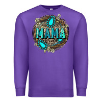 Purple Mama with gemstone leopard Mother's Day Premium Sweatshirt - FaDigitalArtStudio