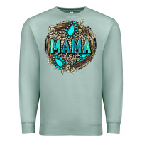 Seafoam Mama with gemstone leopard Mother's Day Premium Sweatshirt - FaDigitalArtStudio