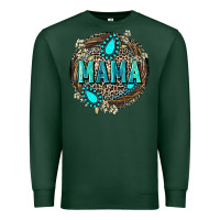 Sports Green Mama with gemstone leopard Mother's Day Premium Sweatshirt - FaDigitalArtStudio