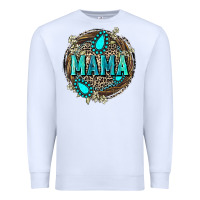 White Mama with gemstone leopard Mother's Day Premium Sweatshirt - FaDigitalArtStudio