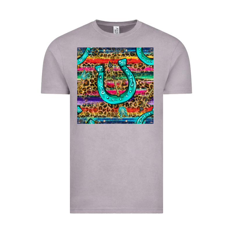 Western Horseshoe And Arrow With Leopard And Serape Seamless Pattern Vintage Tee by BundleAndBundleShop | Teevron