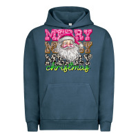Pigment Midnight Navy merry merry merry christmas Urban Hoodie - CowhideDigitalArt