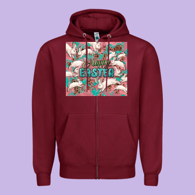 Easter Bunny  Tumbler Easter Day Zipper Hoodie Designed By Howdyjamesfarm