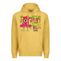Antique Gold Summer Girls Flamingo Premium Hoodie - CowCowDesign