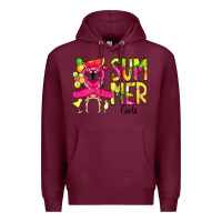 Burgundy Summer Girls Flamingo Premium Hoodie - CowCowDesign