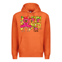 Carrot Summer Girls Flamingo Premium Hoodie - CowCowDesign