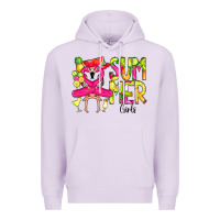 Lilac Summer Girls Flamingo Premium Hoodie - CowCowDesign