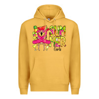 Mustard Summer Girls Flamingo Premium Hoodie - CowCowDesign