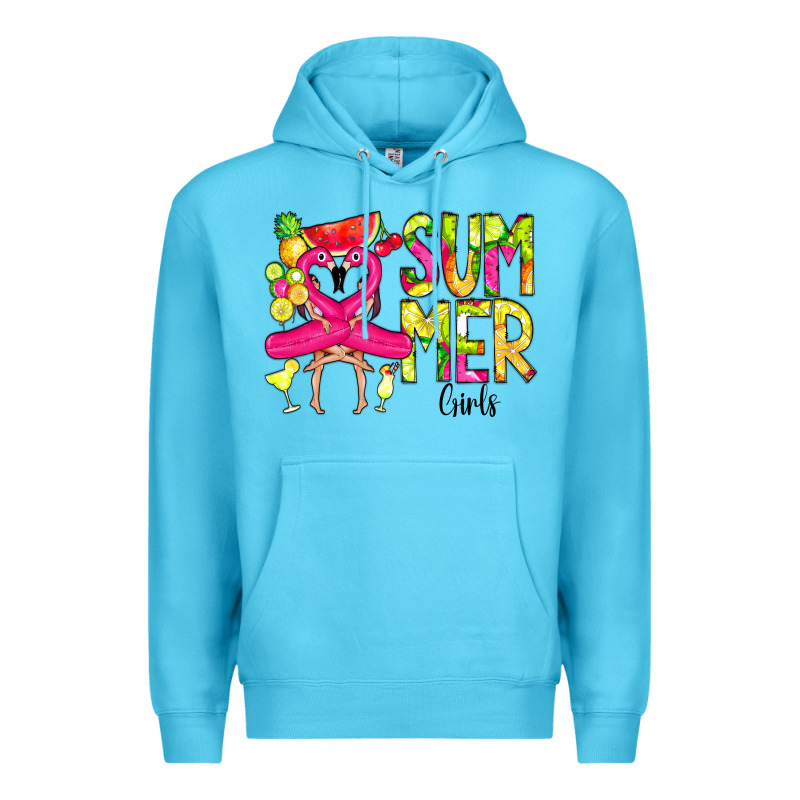 Summer Girls Flamingo Premium Hoodie by CowCowDesign | Teevron