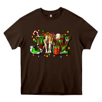 Chocolate Brown joy with baby cow and christmas gifts mistletoe Heavy Core Tee - AdoDesignShop