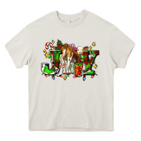 Cream joy with baby cow and christmas gifts mistletoe Heavy Core Tee - AdoDesignShop